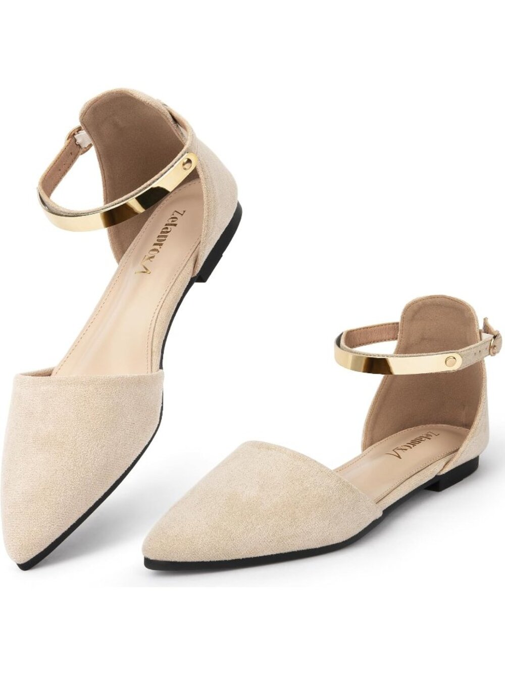 Women's Flats Shoes Rhinestone Apricot Pointed Toe Comfort Flat Silver Bowknot